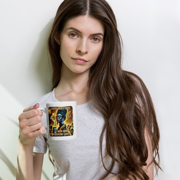 Black or White Coffee Saves Lives Design 11oz - Picture 11 of 12